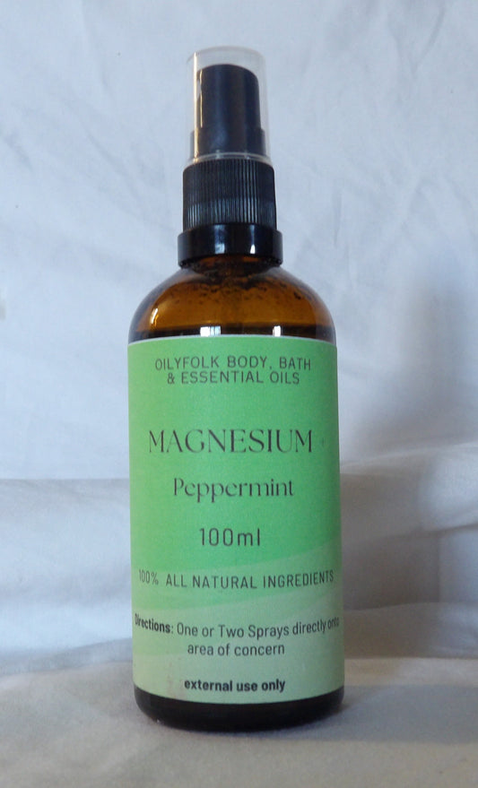 Magnesium and Peppermint Spray Green Label